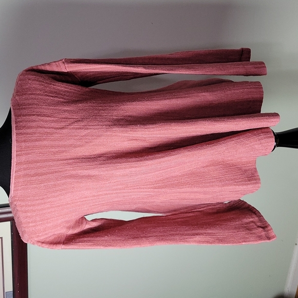 🎁 Free People pink retro 70s hippie bell sleeve sweater - Picture 2 of 5